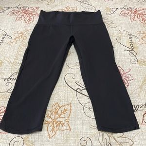 EXC! Lululemon Running Capri Vented Leggings Size 8 Yoga Black